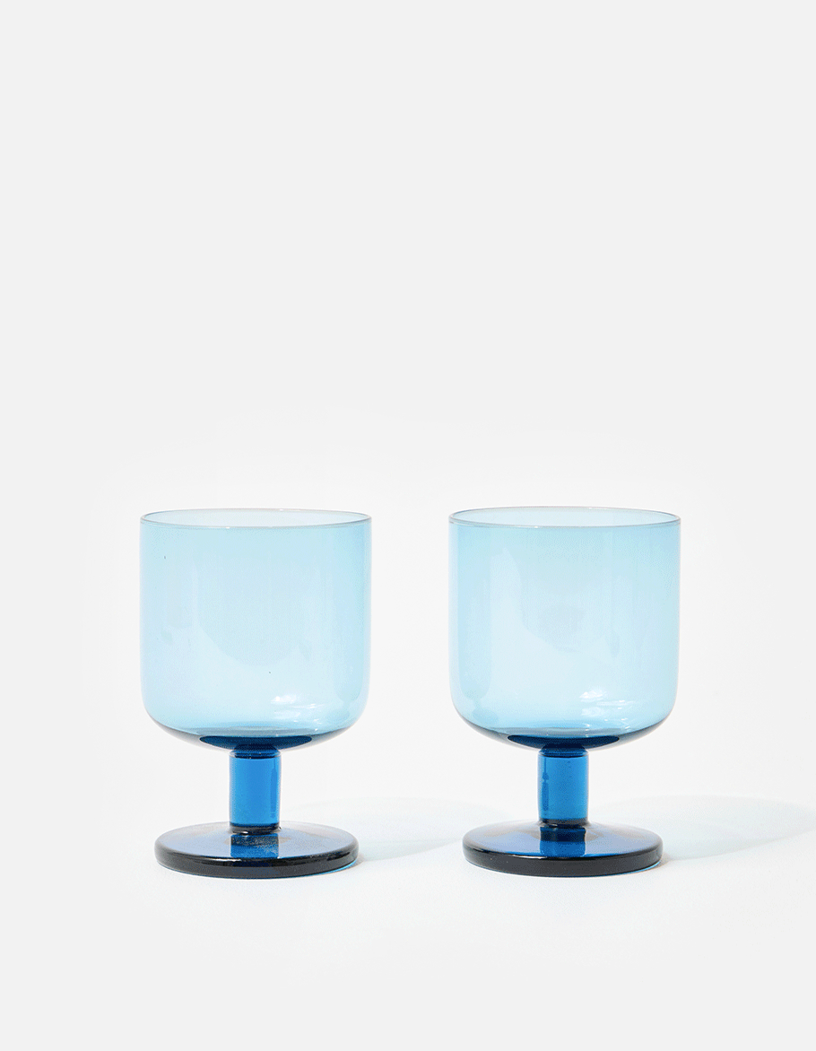 Mari Blue Wine Glasses Set of Two